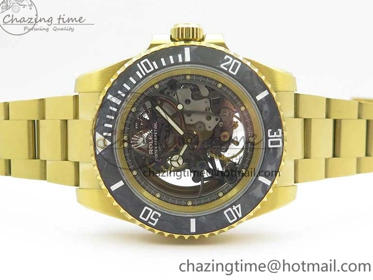 MiroTime 0214 Popular Andrea Pirlo Project Skeleton Submariner YG VRF Best Edition on YG Bracelet SA 2981